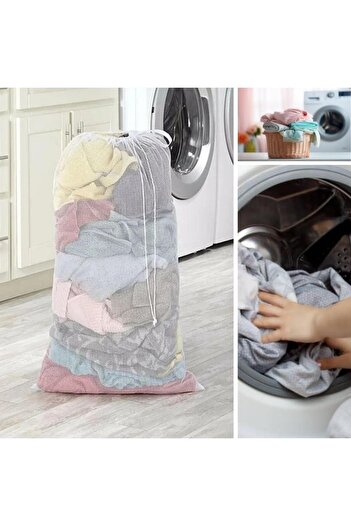 OLLEVRA Large Size Mesh Laundry Bag 80X100 cm |   Delicate Washing Net |   Quilt, Curtain, Duvet Cover