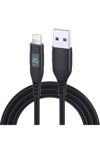 Choice 1m 1PC Black LAIHONEN MFi Certified USB A to L Lightning Cable 10ft Charging Sync Cable with LED Dis