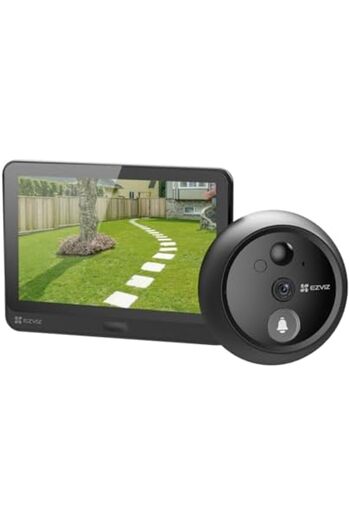 EZVIZ HP4 Wirefree Peephole Door Viewer Camera with Built in Doorbell, 1080p 4.3" Color Screen, Rech