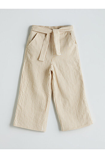 LC Waikiki Ecru Girl's Capri with Elastic Waist