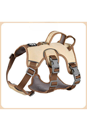 Choice 14-22.5kg Beige Durable Pet Dog Vest Harness Explosion-proof Big Dogs Harnesses Reflective French Bu