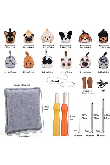 Choice KRABALL 12Pcs Doll Making Wool Needle Felting Starter Kit With Finger-cot And Instruction for DIY...