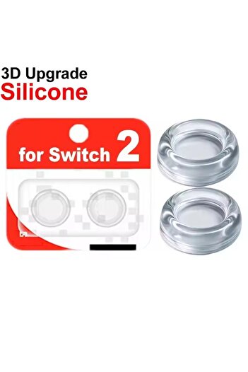 Choice 2PCS Clear A 2PCS Upgrade Silicone Thumb Grip Cap for Switch 2 Gamepad Transparent Non-Slip Joystick