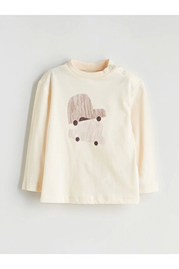 LC Waikiki Lcw Baby Beige Crew Neck Printed Baby Boy 3-Piece Set