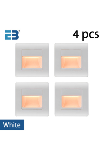 Choice WARM WHITE Normal 4pc White Led Stair Light 4 Colors PIR Sensor Wall Light AC110V 220V Recessed Foo