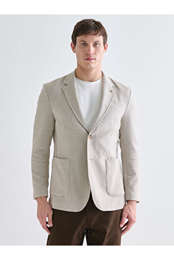 LC Waikiki Beige Standard Fit Men's Blazer Jacket