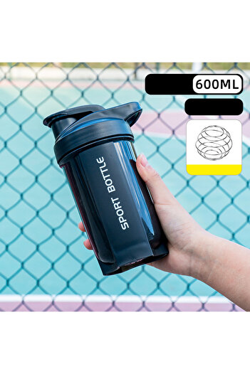 Choice 600ml Black Portable Protein Powder Shaker Bottle Leak Proof Water Bottle For Gym Outdoor Fitness Tr