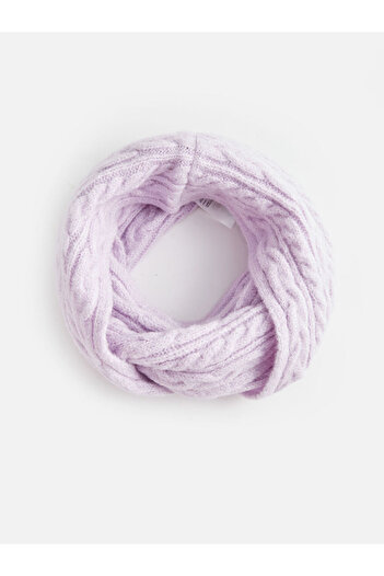 LC Waikiki Lilac Self-Patterned Girl's Knitwear Beanie and Neck Collar Set of 2