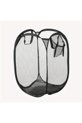 Choice S Black Foldable Mesh Laundry Basket Collapsible Hamper for Dirty Clothes Storage Space Saving Porta