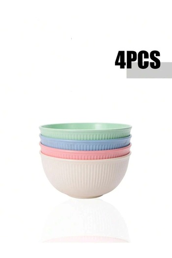 Choice 4pcs-Light colors 4/11pcs Plastic bowl, reusable and durable, suitable for camping picnic kitchen, m