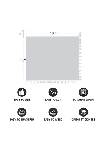 Yrym Ht Set of 15 Yrym Ht transfer vinyl sheets, gray, 30.5 x 25.4 cm