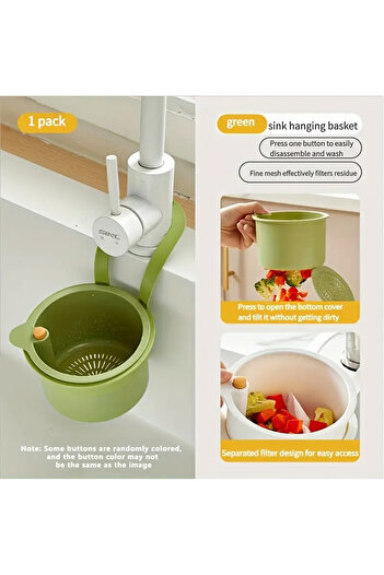 Choice1 green Wall-mounted sink draining basket, household detachable kitchen food residue filter, daily fru