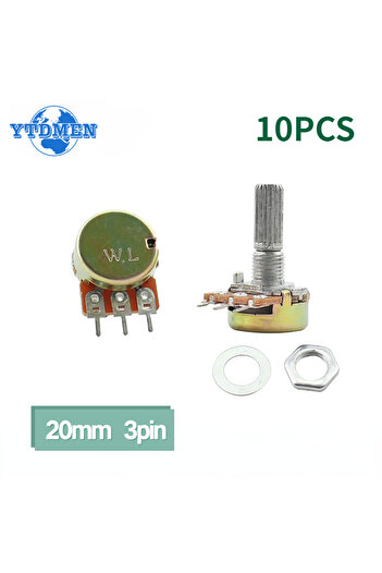 Choice1 50k Ohm 10PCS Potentiometer Resistance WH148 20mm 3Pin 1K 2K 5K 10K 20K 50K 100K 500K 1M Ohm Linear