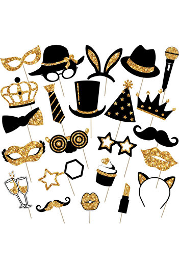 Choice 1set 24 Pieces Party Photo Booth Props for Birthday Weddings Graduation Prom New Year Party Supplies