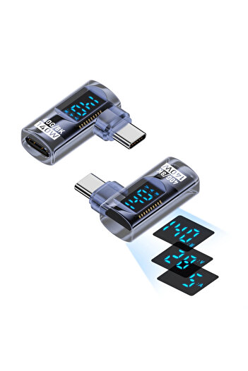 Choice CW Blue NNBILI 90 Degree USB C Adapter Right Angle U Shape Type C Adapter 40Gbps Data Transfer PD 14