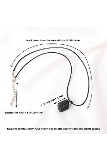 Choice 1PC Black Tourmaline 1PC Natural Healing Gemstone Pendant Black Tourmaline Crystal Necklace DIY Jewe