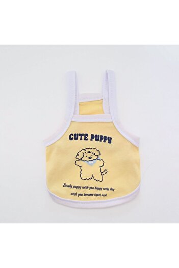 Choice M Yellow Original spring and summer cat and dog clothing, thin and cute print, stylish macaron color