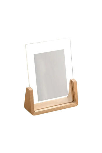Choice 10.2x15.2cm-A Walnut/Beech Creative Photo Frame Acrylic U Shape Transparent Frame Desktop Wood Weddi