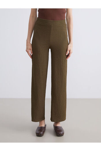 LC Waikiki Create Your Style from Uzg Store |   Textured Women's Trousers with Elastic Waist