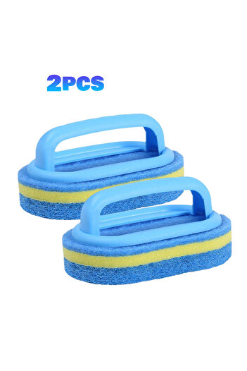 Choice 2pcs 2pcs Kitchen Cleaning Brush with Handle Pot Washing Sponge High-Density Thick Scouring Pad Cera