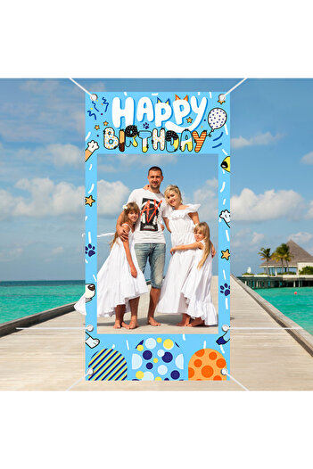 Miniso Vinyl 90x180cm Deep Sapphire Blue Party Photo Frame Photo Background Props Children's Birthday Party