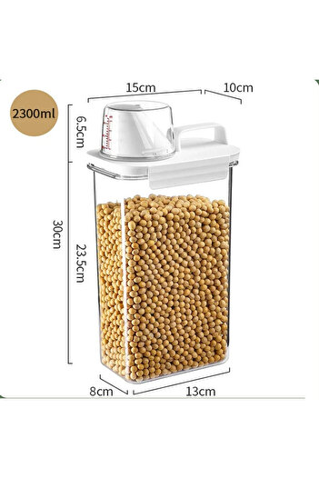 Choice L Food Storage Containers with Measuring Cup Moisture-proof Powder Cereal Storage Tank Detergent P.