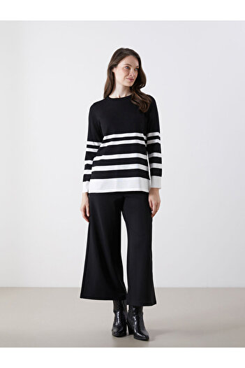LC Waikiki Create Your Style from Uzg Store |   Crew Neck Striped Women's Knitwear Sweater
