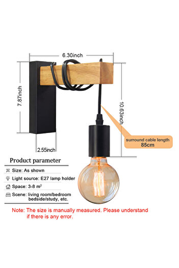 Choice Black 110V/220V LED Wall light Sconces Fixtures Retro Wall Lamps E27 Iron Indoor Lamp Kitchen Bedsid