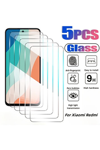 Choice6 5PCS Tempered Glass Redmi Note 11 NNBILI 5PCS Tempered Glass for Redmi Note 13 12 11 10 9 8 7 Pro Pl