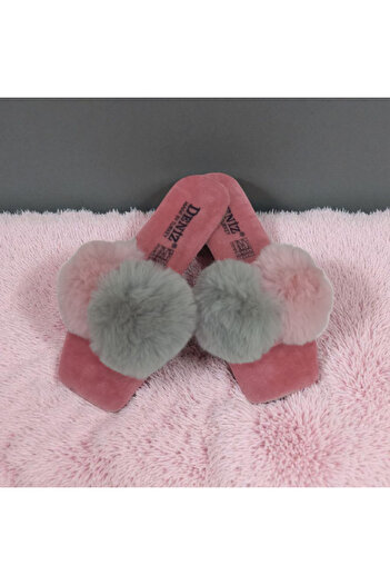 Moda fiesta Women's Furry House Slippers with Pompoms, Stylish and Comfortable Daily Dowry Slippers