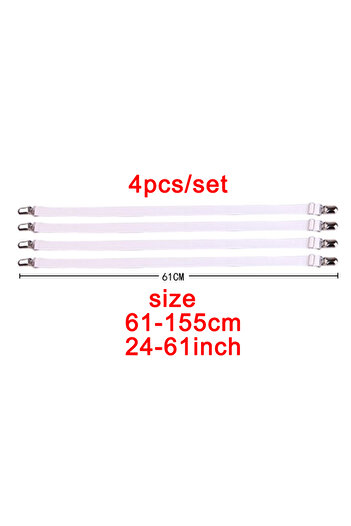 Choice 61cm-white 4pcs/set Elastic Bed Sheet Strip Fastener Bed Sheet Grippers Belt Adjustable Mattress Cov