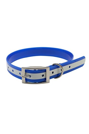 Choice L Blue High quality Pet dog collar TPU+Nylon night glowing Reflective Safety collars deodorant water