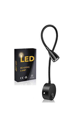 Choice Black Gooseneck LED Reading Wall Lamp Adjustable Wall Mounted Bedroom Night light Wall Lamp Sconces