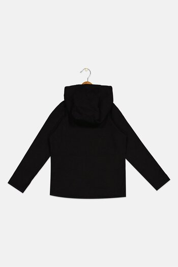 GAP Kids Boy Long Sleeve Brand Logo Hoodie, Black