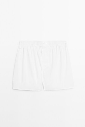 Massimo Dutti Düz renkli %100 pamuklu boxer
