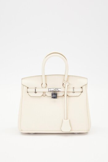 Levidor Cream Lock Closure Detailed Handbag