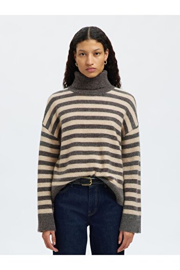 Selected Femme Rollkragenpullover Wollmix