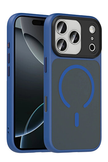 Fuchsia Apple iPhone 17 Pro Megane Magsafe Cover - Navy Blue