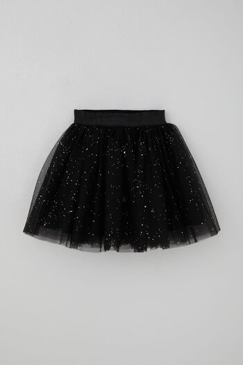 Breeze Girl's Tutu Skirt with Sim Detail, Age 5-10, Black
