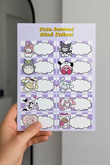 Planet Butik Cute Kuromi School Tag 3 Pack