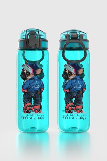 Renga Rybo-X Patterned 630 ml Tritan Children's Water Bottle 912163 Blue