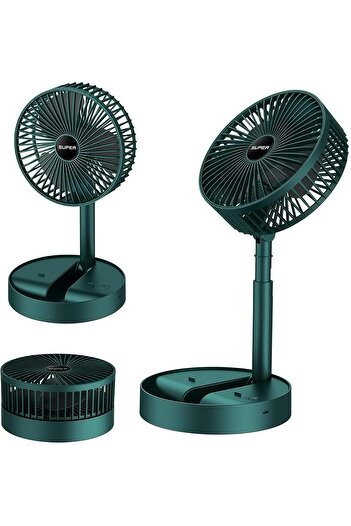 Generic Foldable Telescopic Fan - Portable Rechargeable Desk Fan