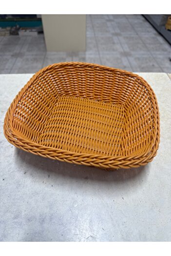 Homeland HL Plastic Rattan Square Bread Basket 24 X 24 cm