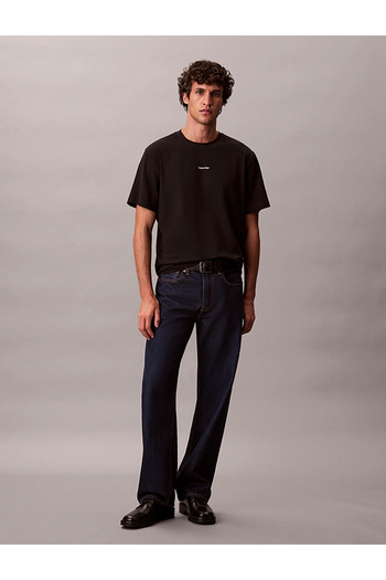 Calvin Klein Erkek Marka Logolu Organik Pamuklu Günlük Kullanıma Uygun Siyah T-Shirt LV04LC241G UB1