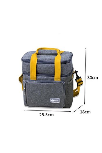 Flippy Thermal Bag, Flippy, 2 Separate Compartments, Multifunctional, Waterproof, 25.5x18x30 cm, Gray