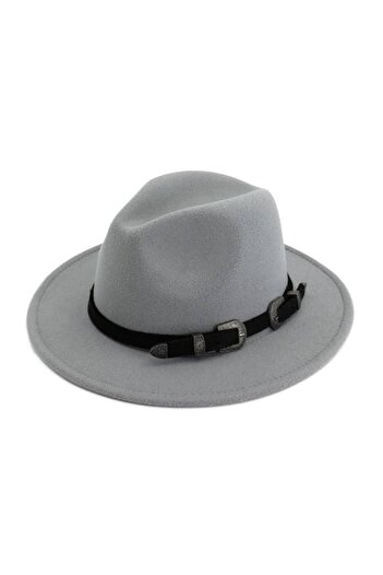 Pursehuit Gray hat, handmade, adjustable, with removable accessory, Elizabeta