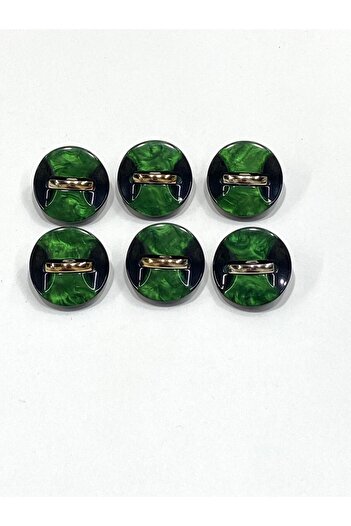 karantuhafiye Button with Shiny Surface, Light Gold Belt Accessory / 2.7 cm / M03118 / Dark Green