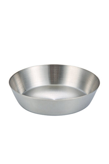 Vadi Stainless Steel Silver Round Mini Serving Sauce Presentation Plate - Salad Fruit Container 15 cm