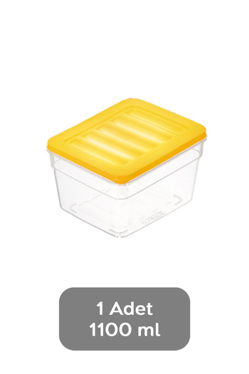 Meleni Home 1 Piece Deep Microwave Compatible Storage Container - Organizer Food Storage Container 1100 ml Yellow