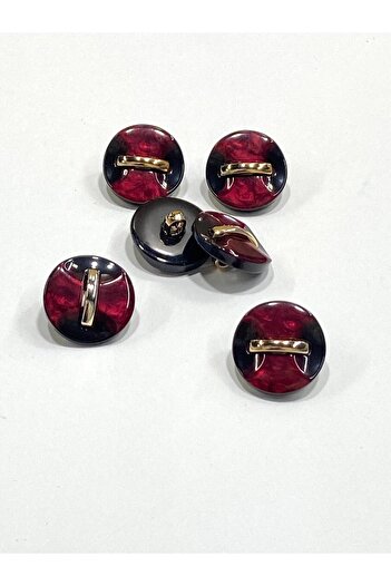 karantuhafiye Shiny Surface, Light Gold Belt Accessory Button / 1.8 cm / M03118 / Burgundy